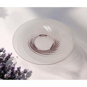 Vintage 20's Fostoria Spiral Optic Footed Glass Bowl Orchid Art Deco 12 in